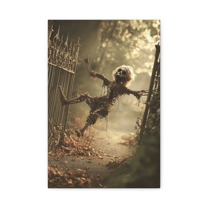 Halloween Skeleton Canvas Wall Art, Spooky Home Decor, Ghoulish Gift, Autumn Decoration, Creepy Wall Hanging