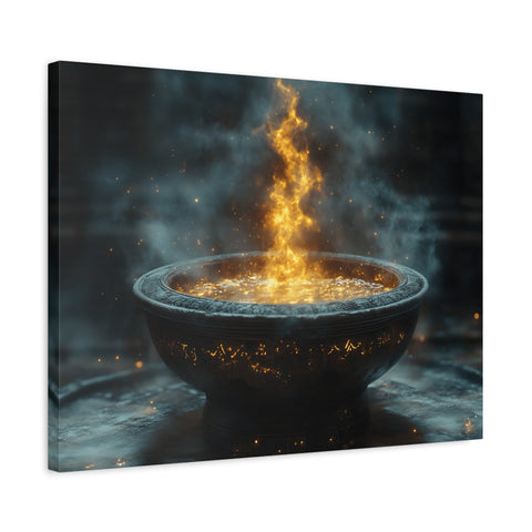 Mystical Fire Canvas Art, Home Decor, Aura Wall Art, Gift for Nature Lovers, Fantasy Room Decoration