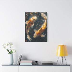Serene Koi Canvas Print, Aquatic Art, Home Décor, Meditation Gift, Nature Wall Art, Zen Décor