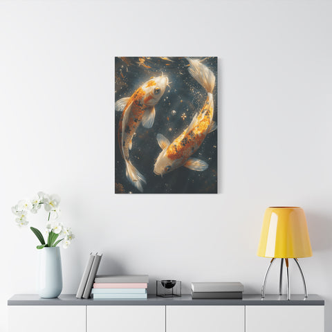 Serene Koi Canvas Print, Aquatic Art, Home Decor, Meditation Gift, Nature Wall Art, Zen Decor, Fish Artwork