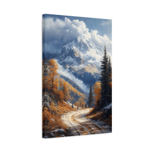 Stretched Canvas Wall Art, Scenic Mountain Landscape, Home Décor, Nature Wall Hanging, Autumn Vibes