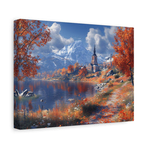 Autumn Landscape Canvas Art, Fall Wall Decor, Nature Artwork, Home Decoration, Seasonal Gift, Scenic Painting