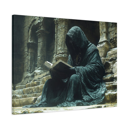 Mystical Monk Stretched Canvas Art, Dark Fantasy Wall Decor, Esoteric Home Decor, Unique Gifts for Art Lovers, Spiritual Artwork