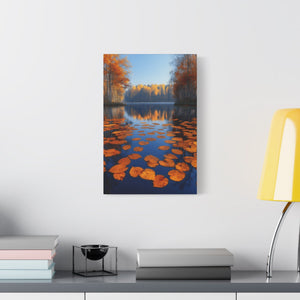 Autumn Reflections Canvas Print, Fall Decor, Nature Wall Art, Home Interior, Seasonal Artwork, Perfect Gift for All Occasions