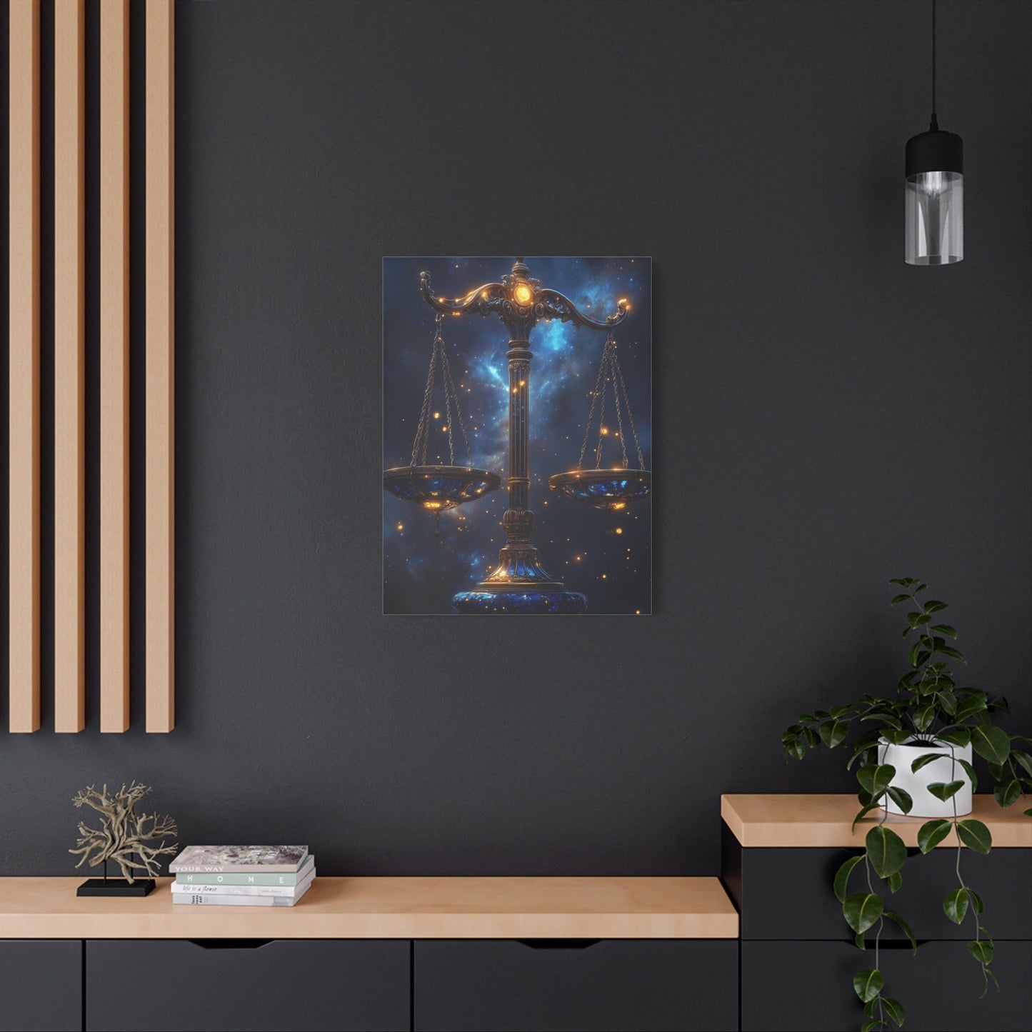 Cosmic Balance Canvas Art Print | Astrology Decor, Starry Wall Art, Home Decoration, Gift for Zodiac Lovers, Scales Artwork