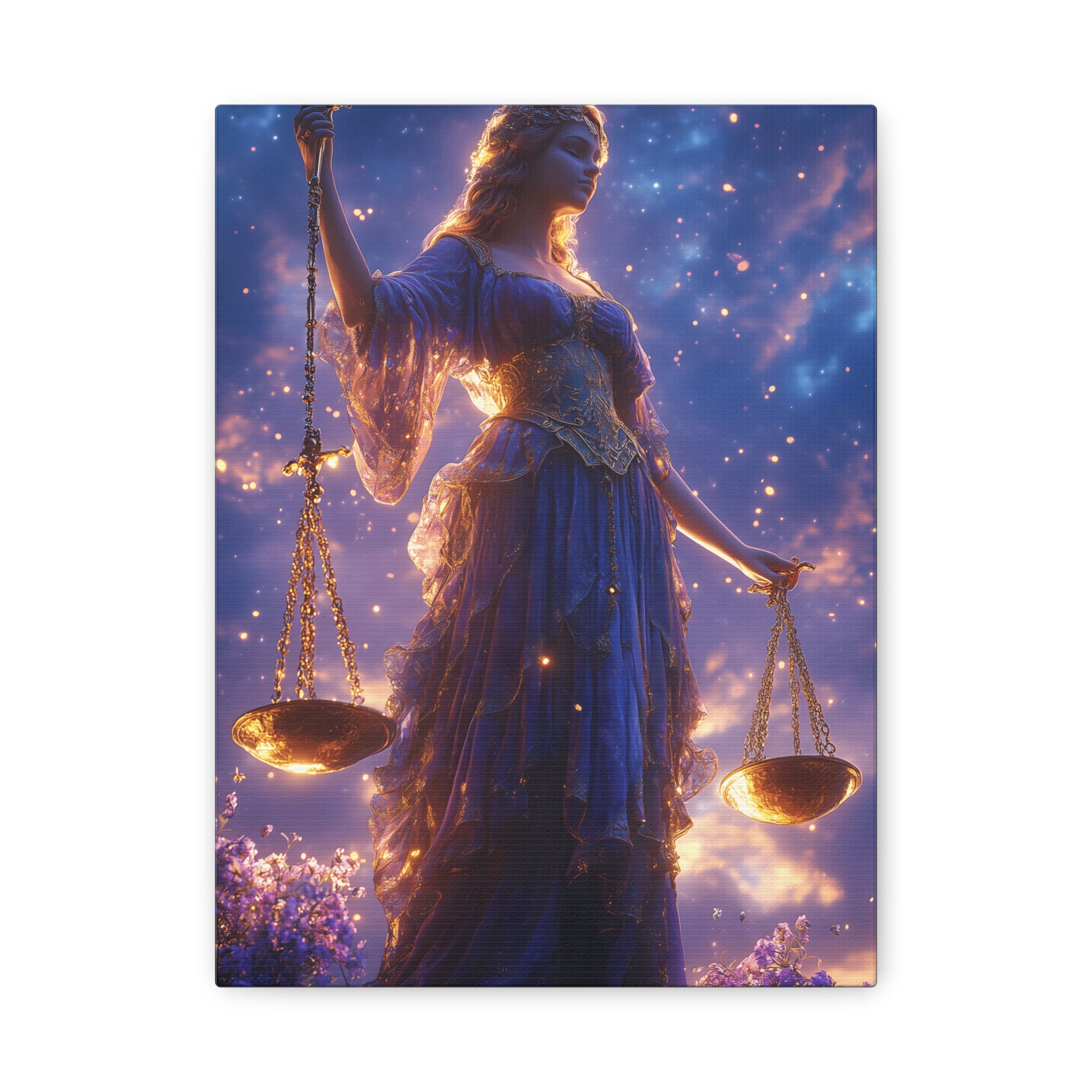 Elegant Justice-Themed Canvas Art Print, Inspirational Home Decor, Perfect Gift for Law Students, Libra Decor, Goddess of Justice Wall Art