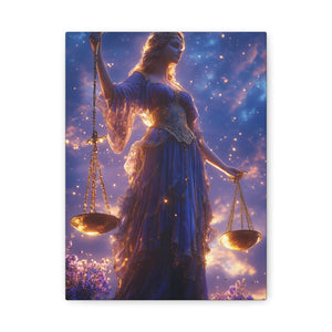 Elegant Justice-Themed Canvas Art Print, Inspirational Home Decor, Perfect Gift for Law Students, Libra Decor, Goddess of Justice Wall Art