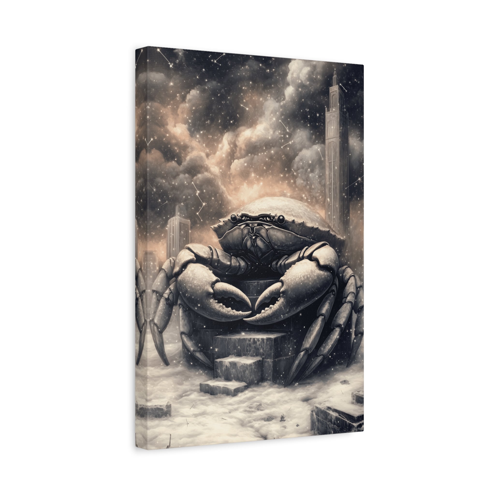 Intricate Crab Art Canvas Print, Coastal Decor, Ocean Lover Gift, Modern Wall Art, Nautical Home Accent