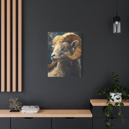 Ram Portrait Matte Canvas Wall Art, Animal Decor for Home, Rustic Wall Decor, Gift for Animal Lovers, Unique Birthday Gift