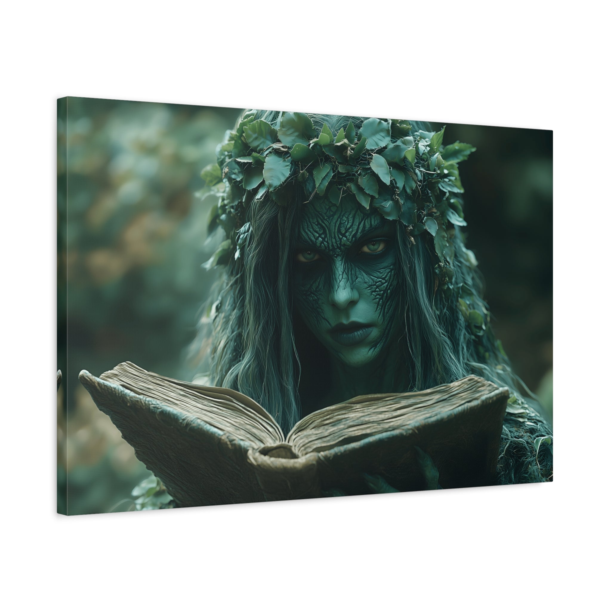 Forest Goddess Art Canvas Wall Décor, Nature Lover Gift, Boho Home Decoration, Fantasy Artwork, Unique Gift Idea