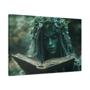 Forest Goddess Art Canvas Wall Décor, Nature Lover Gift, Boho Home Decoration, Fantasy Artwork, Unique Gift Idea