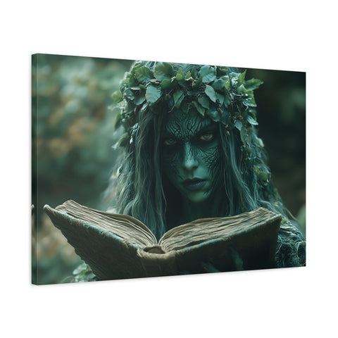 Forest Goddess Art Canvas Wall Décor, Nature Lover Gift, Boho Home Decoration, Fantasy Artwork, Unique Gift Idea