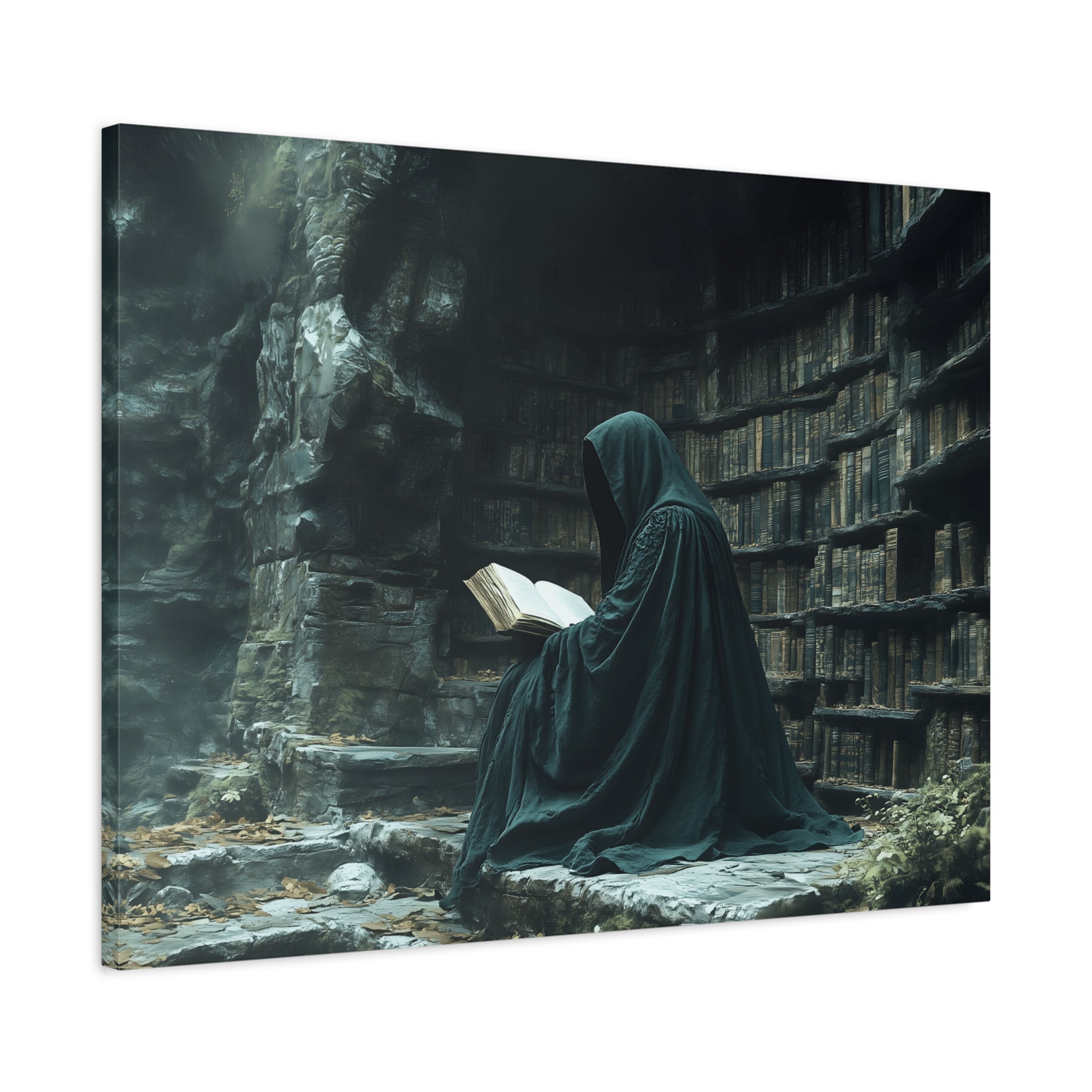 Mystical Reading Wall Art, Canvas Print for Book Lovers, Cozy Home Decor, Fantasy Artwork, Perfect Gift for Readers