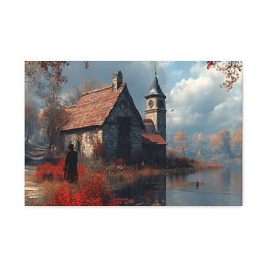 Rustic Art Canvas, Wall Decor, Home Decoration, Cozy Living Room, Nature Scene, Ideal for Holidays