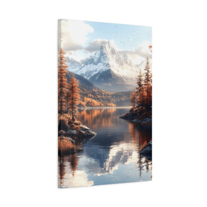 Serene Landscape Canvas Art, Nature Decor, Wall Art Print, Mountain Scene, Autumn Home Decoration