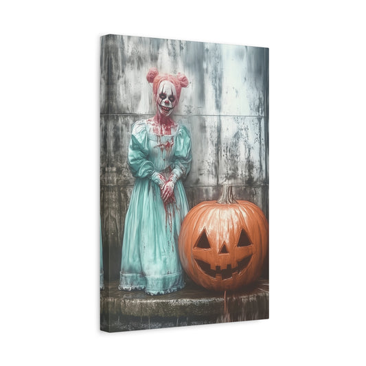Haunting Vintage Canvas Art, Halloween Decor, Spooky Home Decoration, Horror Wall Art, Creepy Clown Print, Gothic Art
