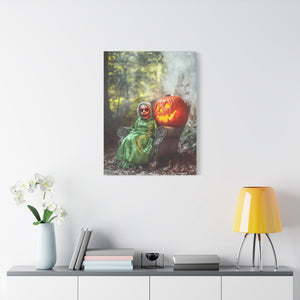 Spooky Halloween Canvas Art, Halloween Decor, Wall Art, Frightening Artwork, Fall Decorations, Pumpkin Queen