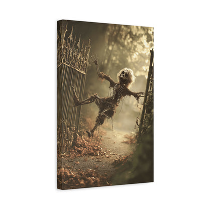 Halloween Skeleton Canvas Wall Art, Spooky Home Decor, Ghoulish Gift, Autumn Decoration, Creepy Wall Hanging