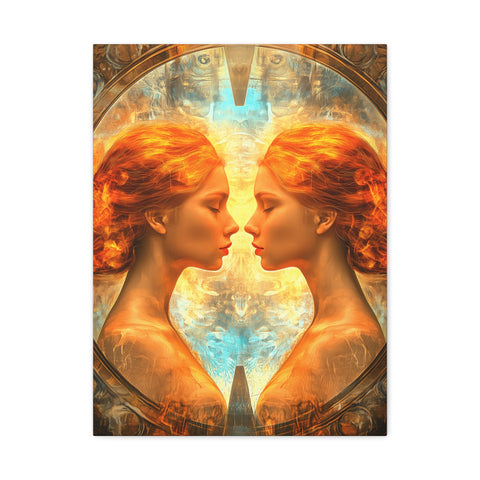 Artistic Gemini Canvas Print, Home Decor, Gallery Artwork, Unique Gift, Contemporary Art