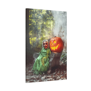 Spooky Halloween Canvas Art, Halloween Decor, Wall Art, Frightening Artwork, Fall Decorations, Pumpkin Queen
