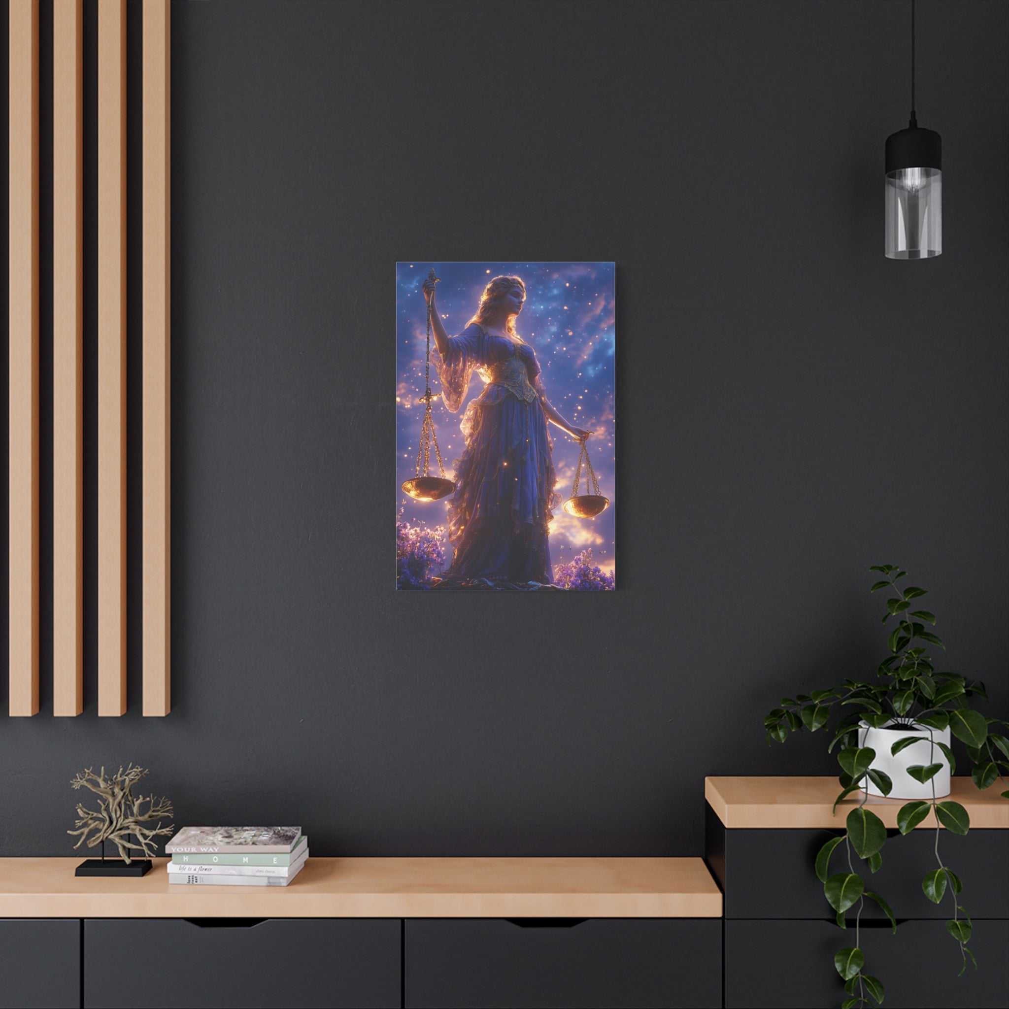 Elegant Justice-Themed Canvas Art Print, Inspirational Home Decor, Perfect Gift for Law Students, Libra Decor, Goddess of Justice Wall Art