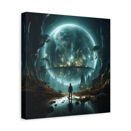 Cosmic Landscape Wall Art, Sci-Fi Home Decor, Canvas Print, Space Inspired Art, Gift for Astronomers, Futuristic Art