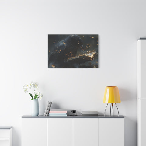 Mystical Raven Canvas Art Print, Gothic Wall Decor, Witchy Home Aesthetic, Unique Gift, Dark Fantasy Decoration