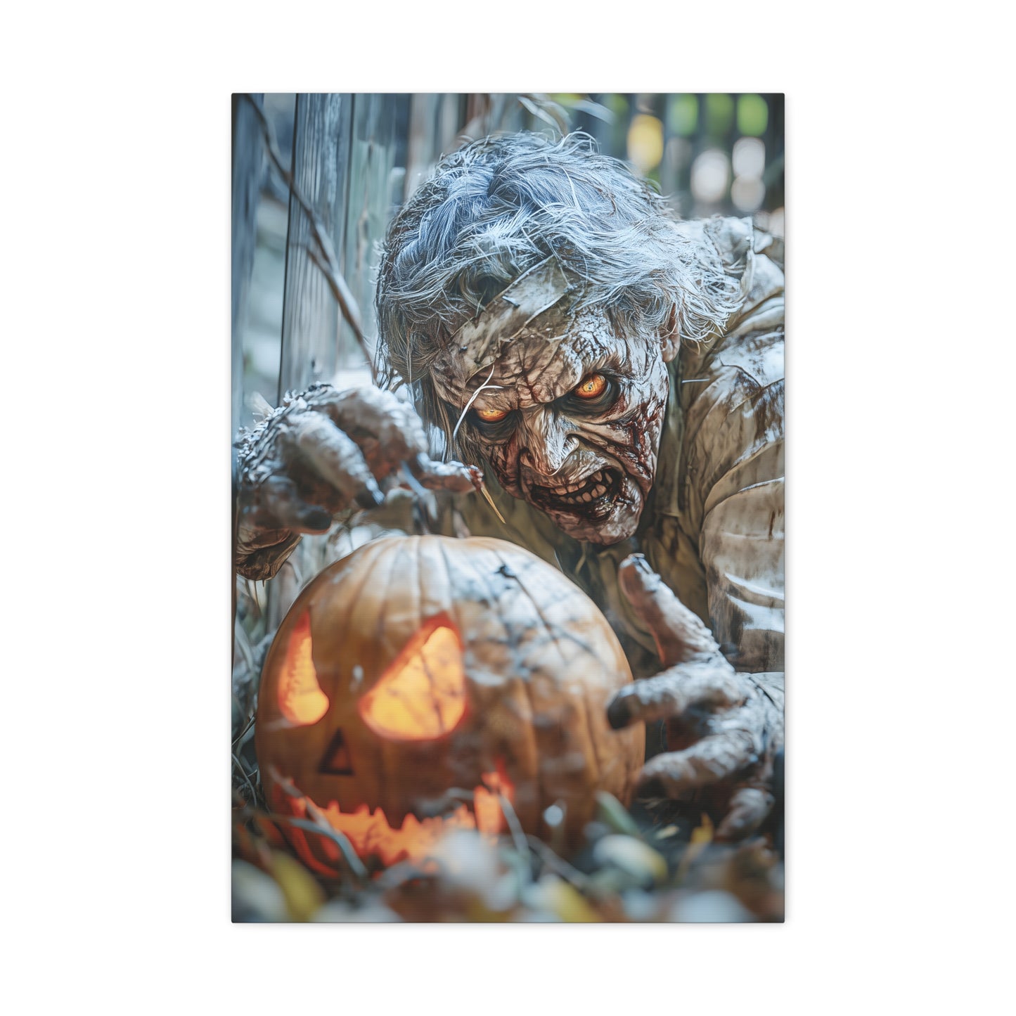 Halloween Canvas Art Print, Creepy Wall Decor, Spooky Home Decor, Haunted House Decoration, Fall Artwork, Pumpkin Scare