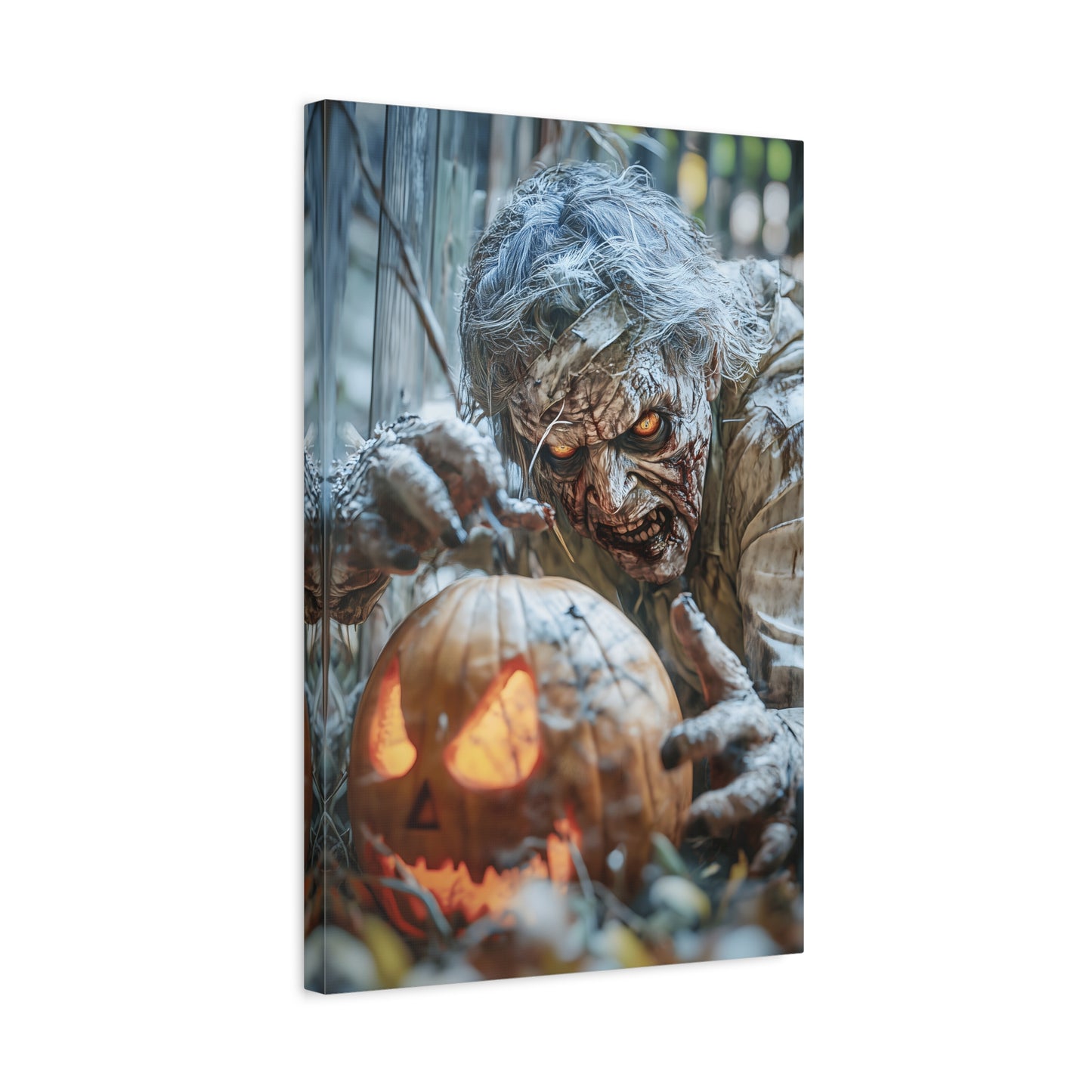 Halloween Canvas Art Print, Creepy Wall Decor, Spooky Home Decor, Haunted House Decoration, Fall Artwork, Pumpkin Scare