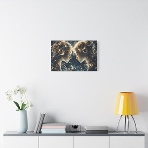 Celestial Gemini Canvas Print, Cosmic Art, Home Decor, Gift for Her, Astrology Wall Art, Unique Artwork, Gallery Wall