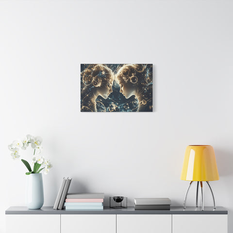 Celestial Gemini Canvas Print, Cosmic Art, Home Decor, Gift for Her, Astrology Wall Art, Unique Artwork, Gallery Wall