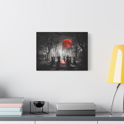 Eerie Witchcraft Wall Art, Dark Aesthetic Poster, Halloween Decor, Gothic Home Design, Spooky Canvas Wall Hanging