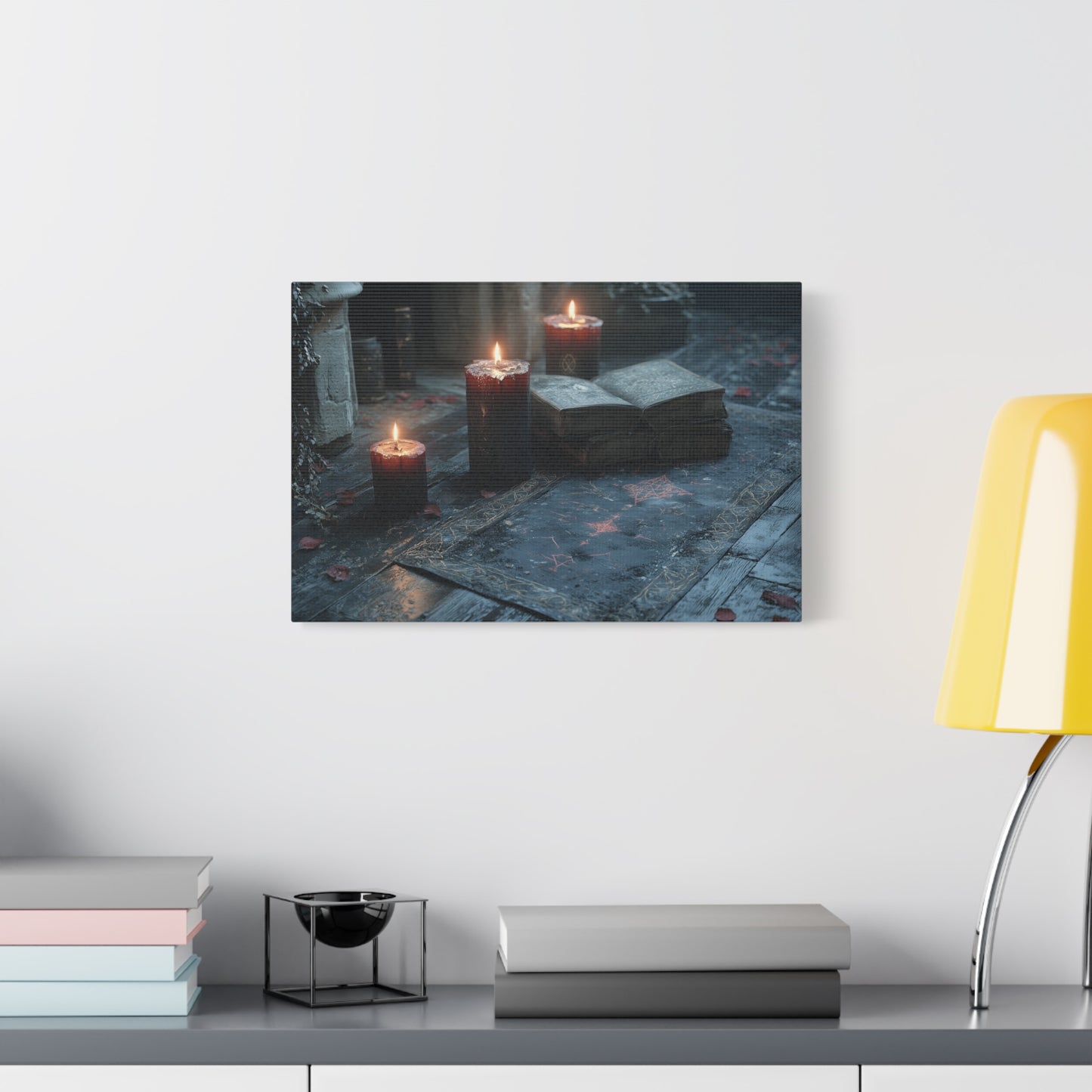 Mystical Candlelit Canvas Art, Gothic Home Decor, Witchy Wall Art, Dark Aesthetic Print, Spiritual Living Room Artwork