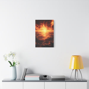 Sunset Ocean Canvas Art, Warm Decorative Wall Art, Home Decor, Gift for Art Lovers, Modern Wall Decor, Living Room Art