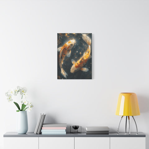 Serene Koi Canvas Print, Aquatic Art, Home Decor, Meditation Gift, Nature Wall Art, Zen Decor, Fish Artwork