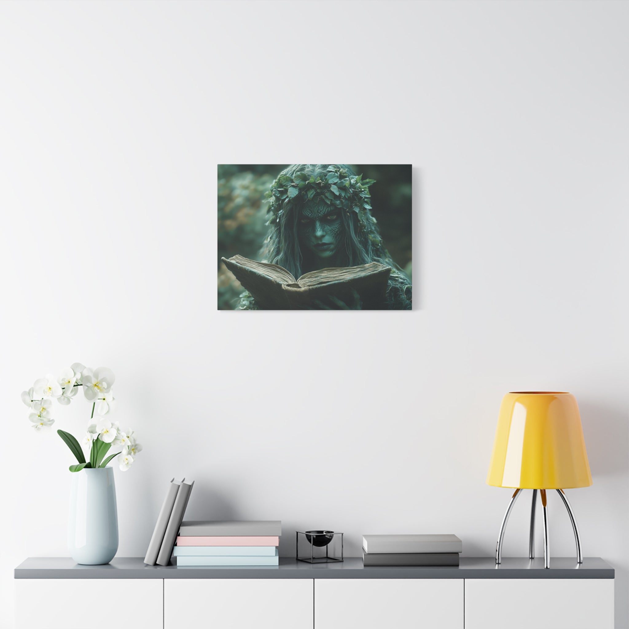 Forest Goddess Art Canvas Wall Décor, Nature Lover Gift, Boho Home Decoration, Fantasy Artwork, Unique Gift Idea