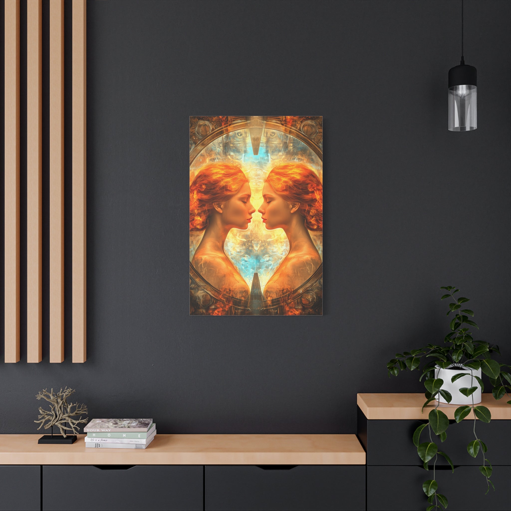 Artistic Gemini Canvas Print, Home Decor, Gallery Artwork, Unique Gift, Contemporary Art