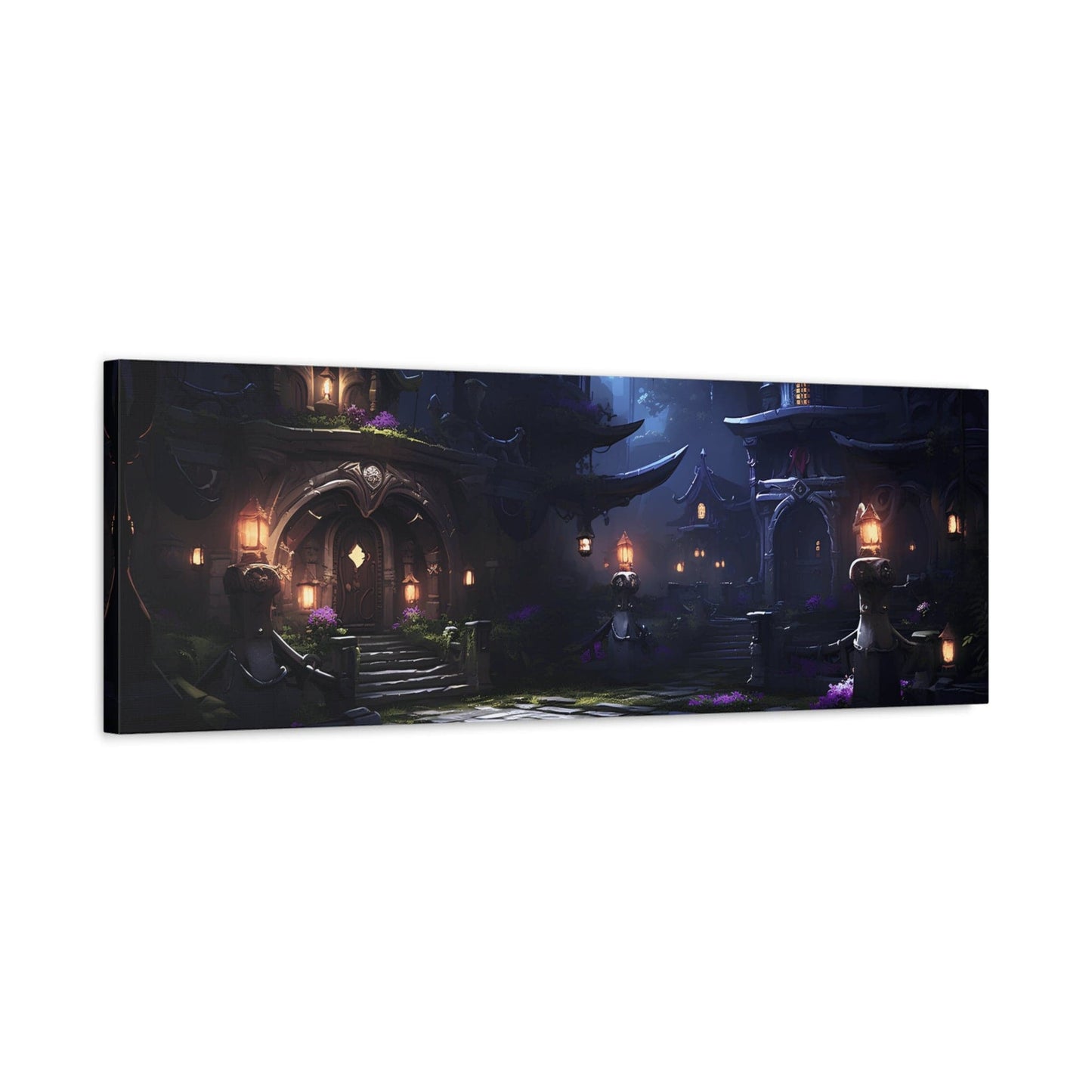Ethereal Mystic Village Canvas Print, Perfect Wall Art for Fantasy Lovers, Home Décor, Gift Idea for Special Occasions, Magical Scene