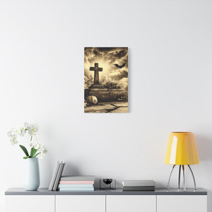 Gothic Halloween Wall Art, Perfect for Home Decor, Spooky Aesthetic, Graveyard Scene, Autumn Decor, Haunted House
