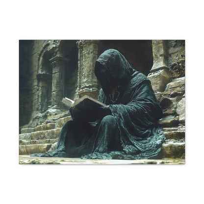 Mystical Monk Stretched Canvas Art, Dark Fantasy Wall Decor, Esoteric Home Decor, Unique Gifts for Art Lovers, Spiritual Artwork