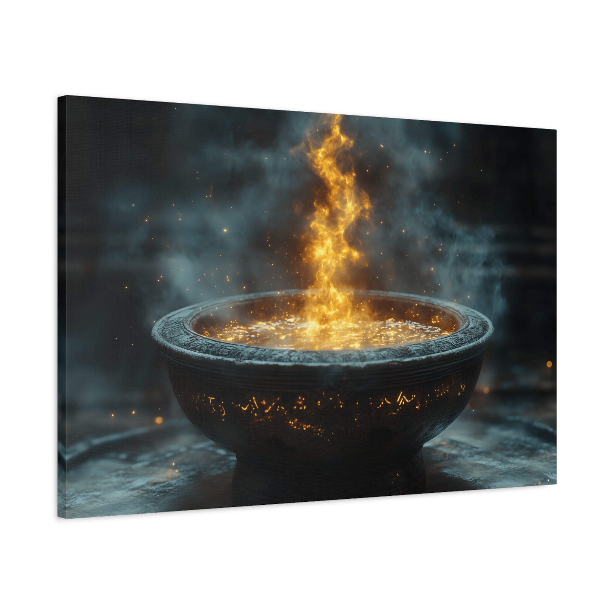 Mystical Fire Canvas Art, Home Decor, Aura Wall Art, Gift for Nature Lovers, Fantasy Room Decoration