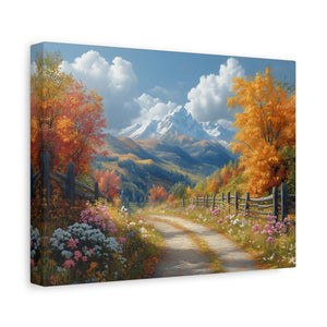 Nature-Inspired Stretched Canvas Art, Scenic Autumn Landscape Wall Decor, Home Decoration, Gift for Nature Lovers, Nostalgic Art