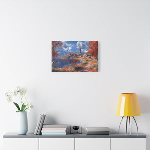 Autumn Landscape Canvas Art, Fall Wall Decor, Nature Artwork, Home Decoration, Seasonal Gift, Scenic Painting