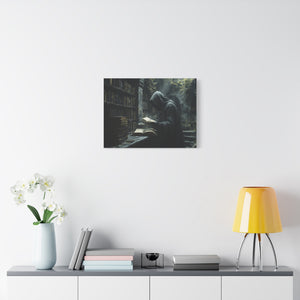Mysterious Library Canvas Print, Dark Academia Wall Art, Book Lover Gift, Gothic Home Decor, Reading Nook Decoration, Unique Wall Art
