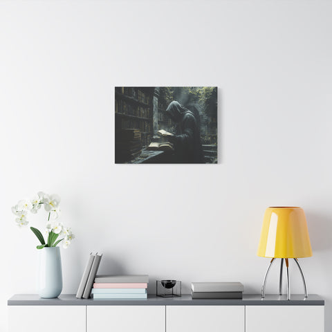 Mysterious Library Canvas Print, Dark Academia Wall Art, Book Lover Gift, Gothic Home Decor, Reading Nook Decoration, Unique Wall Art