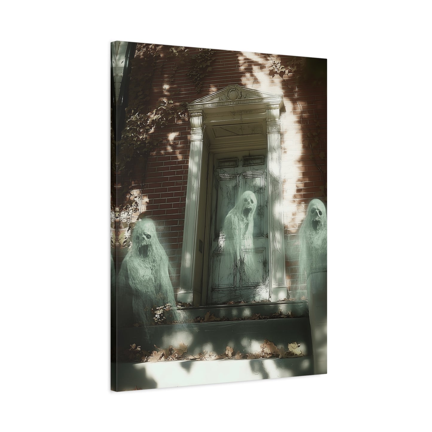 Ghostly Wall Art, Spooky Decor for Halloween, Haunted House Artwork, Paranormal Canvas, Unique Home Decoration