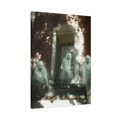 Ghostly Wall Art, Spooky Decor for Halloween, Haunted House Artwork, Paranormal Canvas, Unique Home Decoration