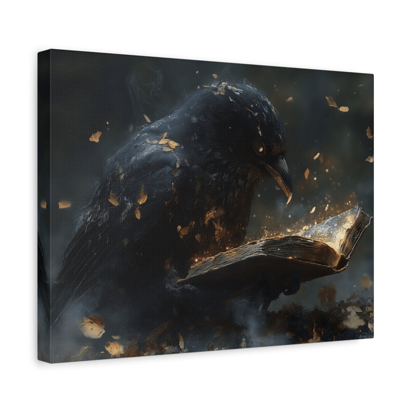 Mystical Raven Canvas Art Print, Gothic Wall Decor, Witchy Home Aesthetic, Unique Gift, Dark Fantasy Decoration