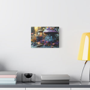 Enchanted Mushroom Canvas Print, Nature Wall Art, Fairy Tale Décor, Magical Home Accent