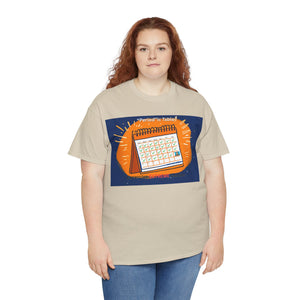 Periodic Table Calendar Tee — Humorous Science Pun T-Shirt